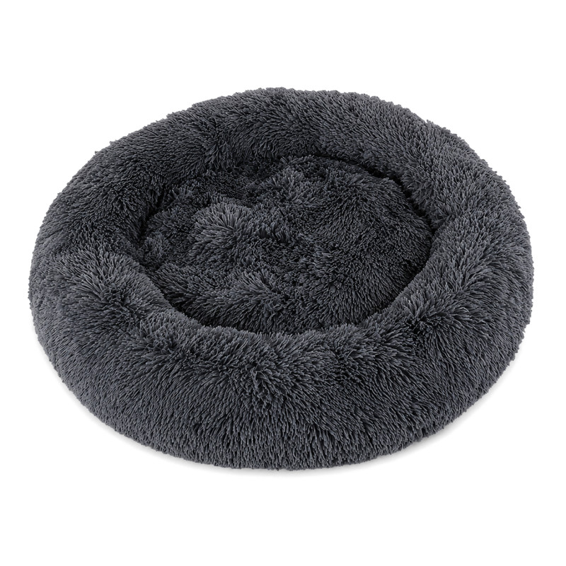 Katzenbett & Hundebett Donut – superweich & flauschig Ø 70 cm Grau