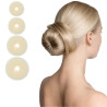 4-teiliges Duttkissen-Set Donut für Haarknoten Gelb