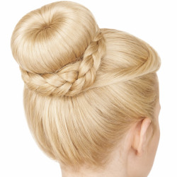 4-teiliges Duttkissen-Set Donut für Haarknoten Gelb