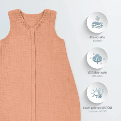 Julius Zöllner Musselin Sommerschlafsack Grösse 60 Dune