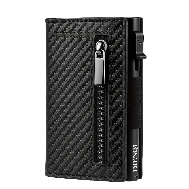 Smart Wallet RFID Kartenhalter mit Pop-up-System – Carbon-Look