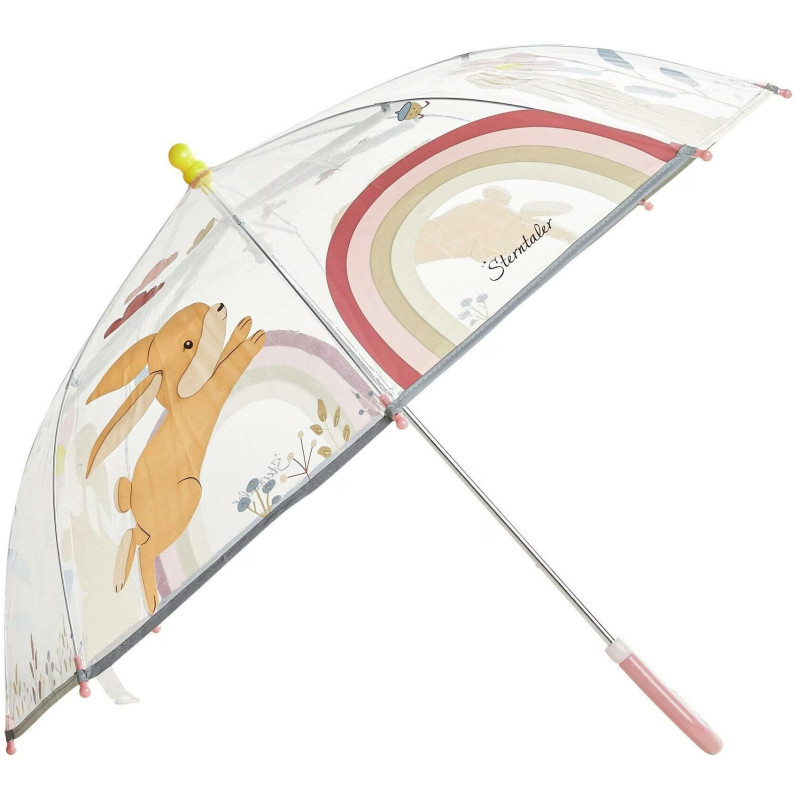 Sterntaler Kinder Regenschirm Hanni transparent – Hase & Regenbogen