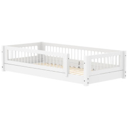 Flexa Montessori-Bett mit vorderer Absturzsicherung Crossbars, 90x200 cm