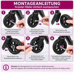 2 Scooter Ersatzräder 100 mm mit ABEC-9 Kugellager – All Black