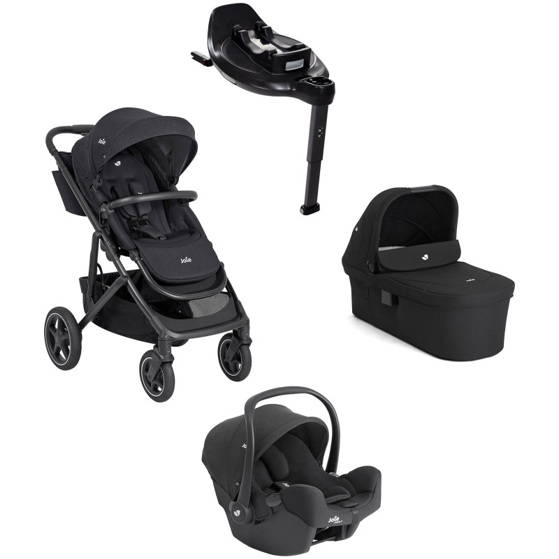 Joie Elara 4in1 Kinderwagen Bundle mit Wanne, i-Snug 2 & i-Base Encore – Raven