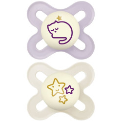 MAM Start Night Schnuller 0–2 Monate Katze & Sterne | befox.ch
