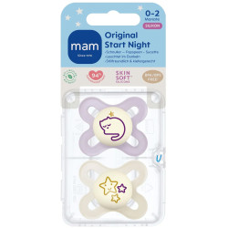 MAM Start Night Schnuller 0–2 Monate Katze & Sterne | befox.ch