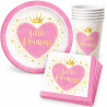 36-teiliges Party-Set Little Princess – Teller, Becher & Servietten