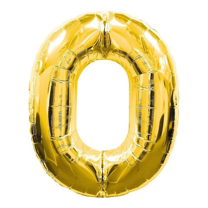 Folienballon Zahl 0 – Zahlenballon – Gold