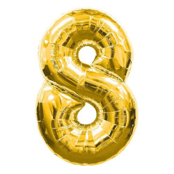 Folienballon Zahl 8 – Zahlenballon – Gold