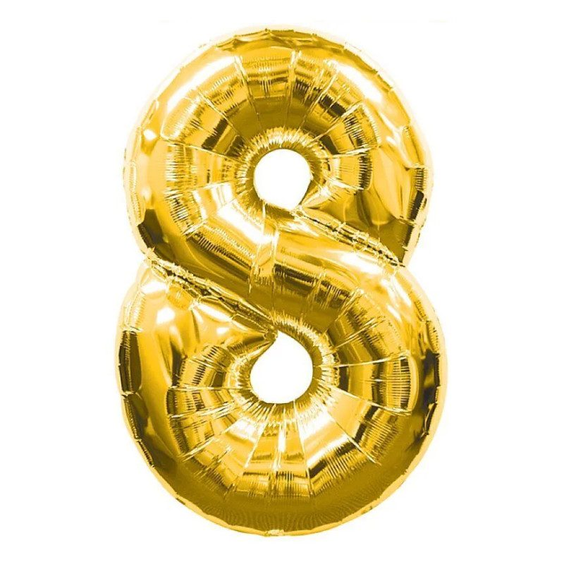 Folienballon Zahl 8 – Zahlenballon – Gold