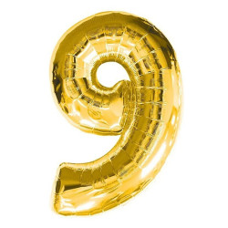 Folienballon Zahl 9 – Zahlenballon – Gold