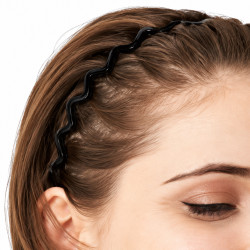 2 Stück Unisex Haarreifen mit Zacken – Glossy Black