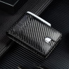 Kartenetui mit Kartenauswurf & Geldfach – Wallet Kartenhalter Carbon-Look Schwarz