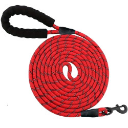 Hundeleine 3 m mit gepolstertem Griff Rot