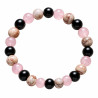 Perlenarmband Rosa-Schwarz 8 mm | befox.ch