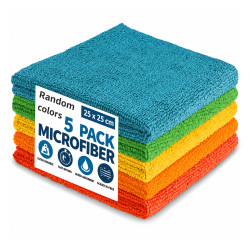 5er-Set Mikrofasertücher 25 × 25 cm – Multicolor