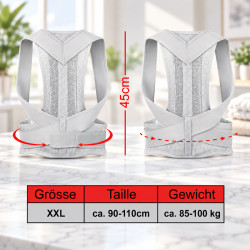 Rücken- und Schulterstütze verstellbar – Grösse XXL Grau