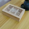 Teedose aus Holz, Teeaufbewahrungsbox, geteilte kleine Holzkiste mit Deckel, Teeaufbewahrung