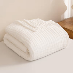 Baumwolle Musselin Decke 130x150 cm Weiss
