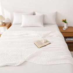 Musselin Baumwolldecke 130 × 150 cm Weiss | befox.ch