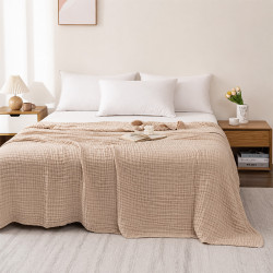 Musselin Baumwolldecke 130 × 150 cm Khaki | befox.ch