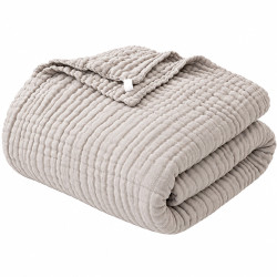 Baumwolle Musselin Decke 200x230 cm Grau