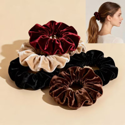 9er-Set Samt-Scrunchies 12 cm 4 Farben | befox.ch