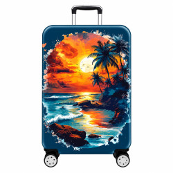Kofferhülle – Elastischer Kofferschutz – Grösse XL Sunset Beach