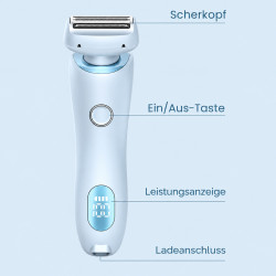 2-in-1 Damenrasierer – Körper- & Gesichtsrasierer Blau
