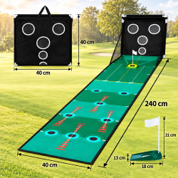 Golf Puttingmatte 240 × 40 cm mit Zielnetz – Grün