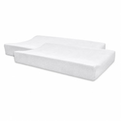 Jollein Wickelauflagenbezug Frottee 50x70cm - 2 Stück Weiss