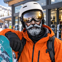 Skimaske Old Man Motiv One Size Schwarz | befox.ch
