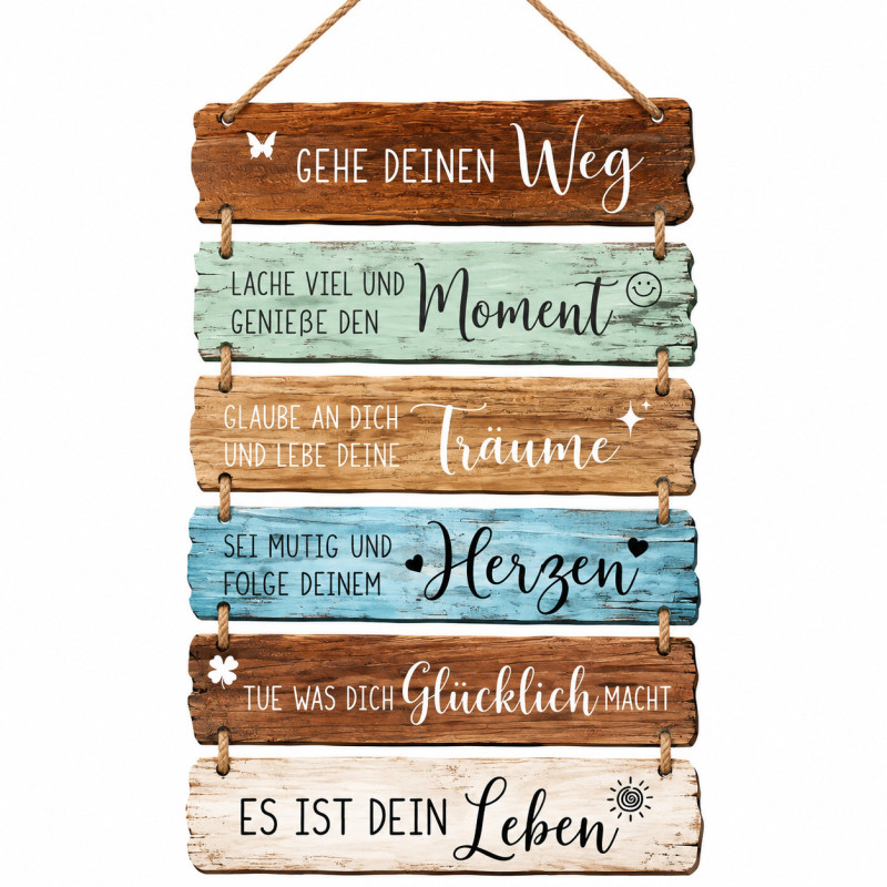 Holz Wanddekoration Farmhouse-Stil 39x24 cm