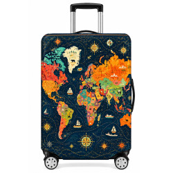 Kofferhülle – Elastischer Kofferschutz – Grösse L Vintage World Map