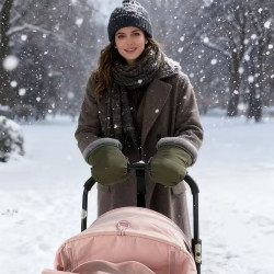 Kinderwagen-Handwärmer Grün – flauschig | befox.ch