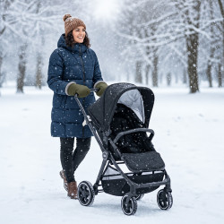 Kinderwagen-Handwärmer Grün – Flauschige Kinderwagenhandschuhe – Universalgrösse