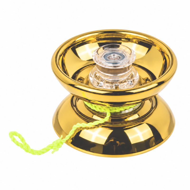 YoYo Metallic poliert mit Kugellager und Zubehör – Gold