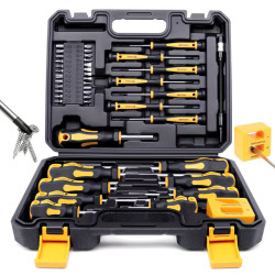43-teiliges Schraubendreher-Set – Schraubenzieher mit Bits und Werkzeugkoffer – Schwarz
