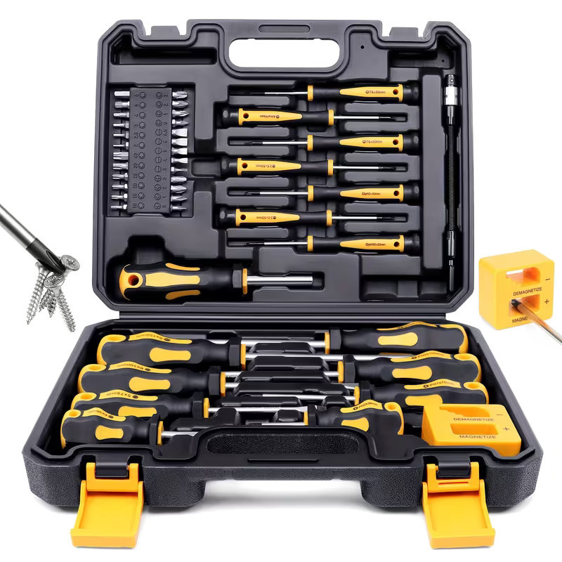 43-teiliges Schraubendreher-Set – Schraubenzieher mit Bits und Werkzeugkoffer