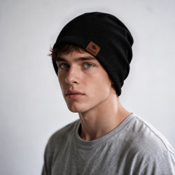 Dehnbare Beanie Mütze Schwarz – One Size | befox.ch