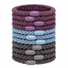 Geflochtene Haargummis Bordeaux Hellblau Grau | befox.ch