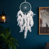 Traumfänger Weiss mit Federn & Perlen 55 cm | befox.ch