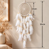 Traumfänger Weiss mit Federn & Perlen 55 cm | befox.ch