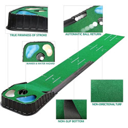 Golf Puttingmatte 273 cm mit Ballrücklauf Grün | befox.ch