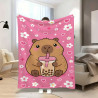 Capybara Decke 100 x 70 cm Rosa mit Motiv | befox.ch