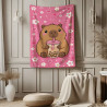 Capybara Decke 100 x 70 cm Rosa mit Motiv | befox.ch