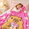 Capybara Decke 100 x 70 cm Rosa mit Motiv | befox.ch