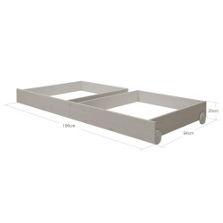 Flexa Classic Schubladen Grau 2er-Set 196 cm | befox.ch