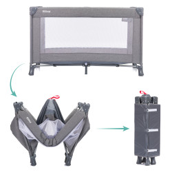 Fillikid Reisebett Milano Grau Melange 120 x 60 cm | befox.ch